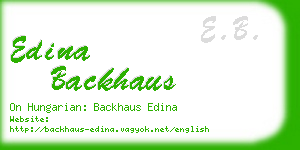 edina backhaus business card